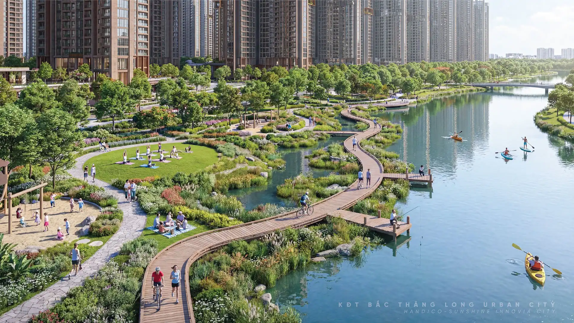 Không gian xanh tại Bắc Thăng Long urban City Không gian xanh tại Bắc Thăng Long urban City