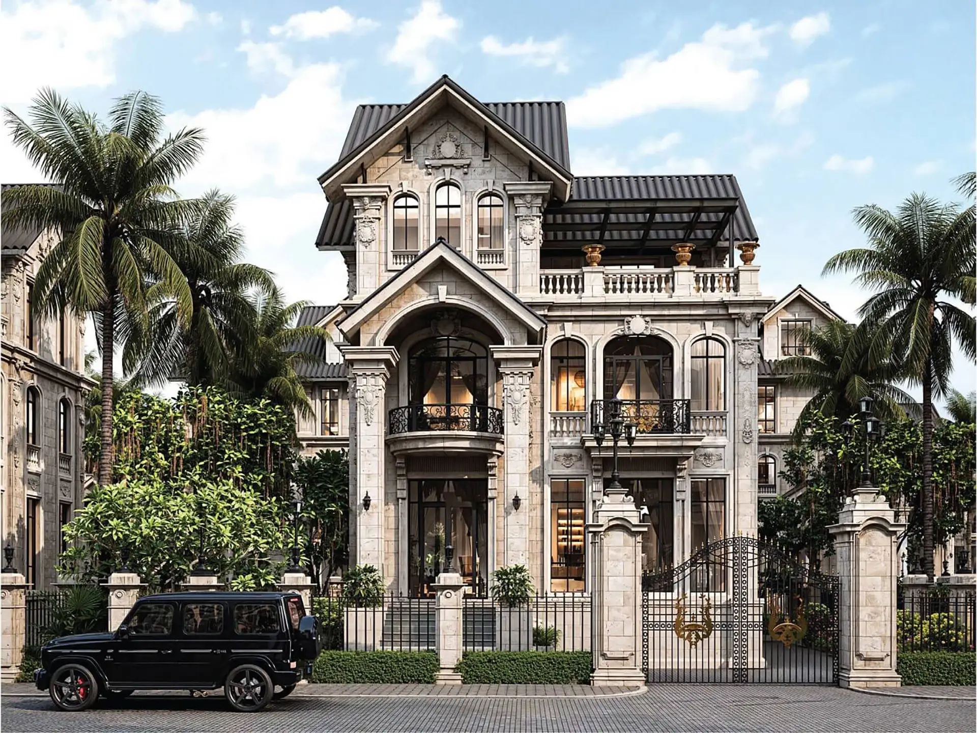 Biệt thự đơn lập tại Noble Rivera mang phong cách Tân cổ điển Pháp