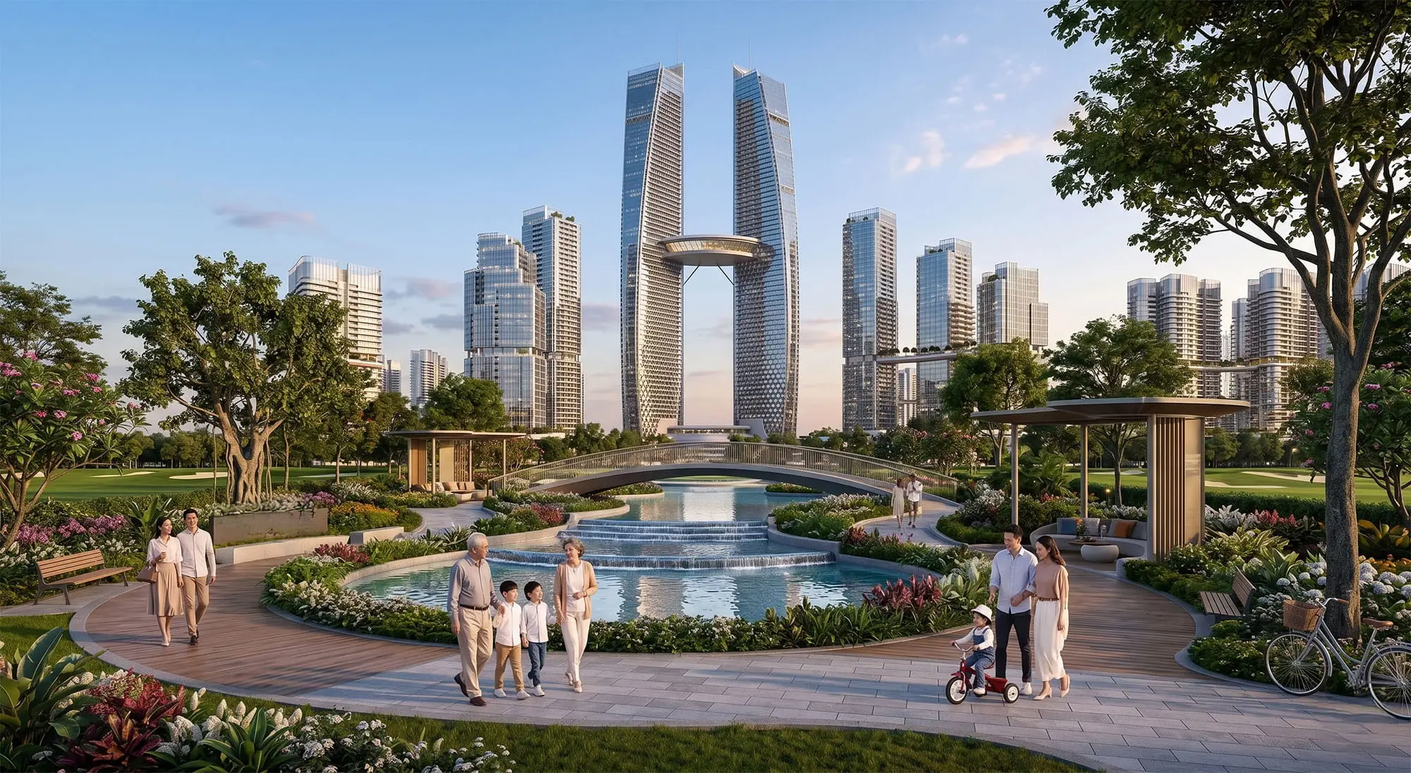 Phối cảnh tòa tháp đôi 110 tầng tại The Grand Riveria Phối cảnh tòa tháp đôi 110 tầng tại The Grand Riveria